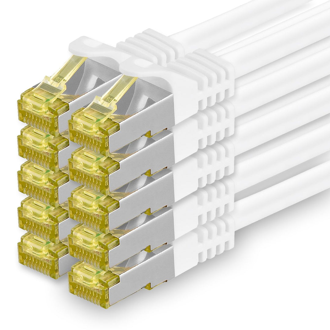 Cat.7 Netzwerkkabel 3m Weiss 10 Stück Cat7 Ethernetkabel Netzwerk LAN Kabel Rohkabel 10 Gb s SFTP PI