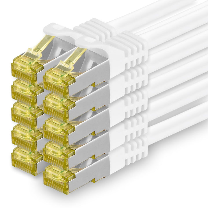 Cat.7 Netzwerkkabel 3m Weiss 10 Stück Cat7 Ethernetkabel Netzwerk LAN Kabel Rohkabel 10 Gb s SFTP PI