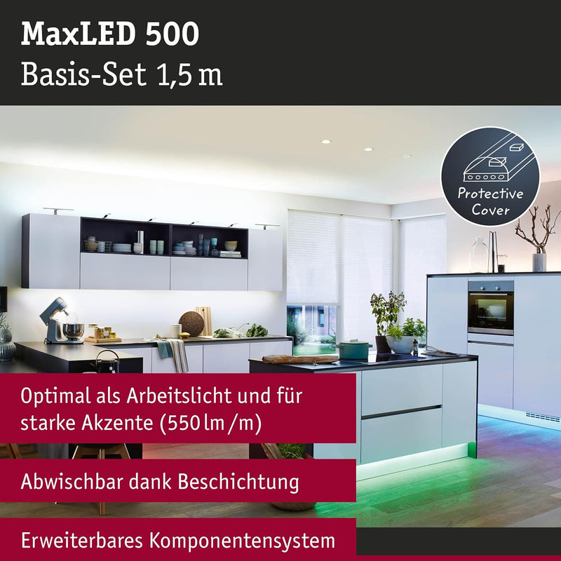 Paulmann 78883 LED Stripe MaxLED 500 Basisset Smart Home Zigbee IP44 1,5m incl. 1x14 W dimmbar RGBW