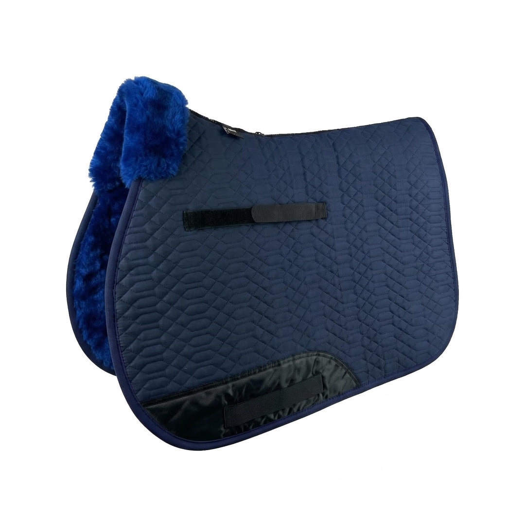 Engel Reitsport Lammfell Schabracke Fully Lined SCHABRA2-VSS-MAR-MED Stoff Marineblau Fell med. Viel