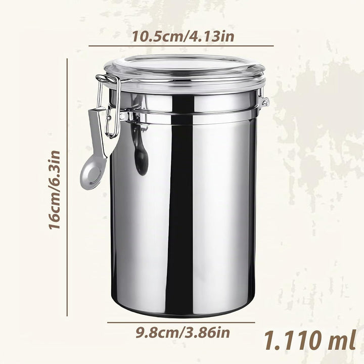 2Pcs Premium Kaffeedose: 1.1L Kaffeedose Luftdicht mit Deckel, Edelstahl Dose zur Aufbewahrung, Arom