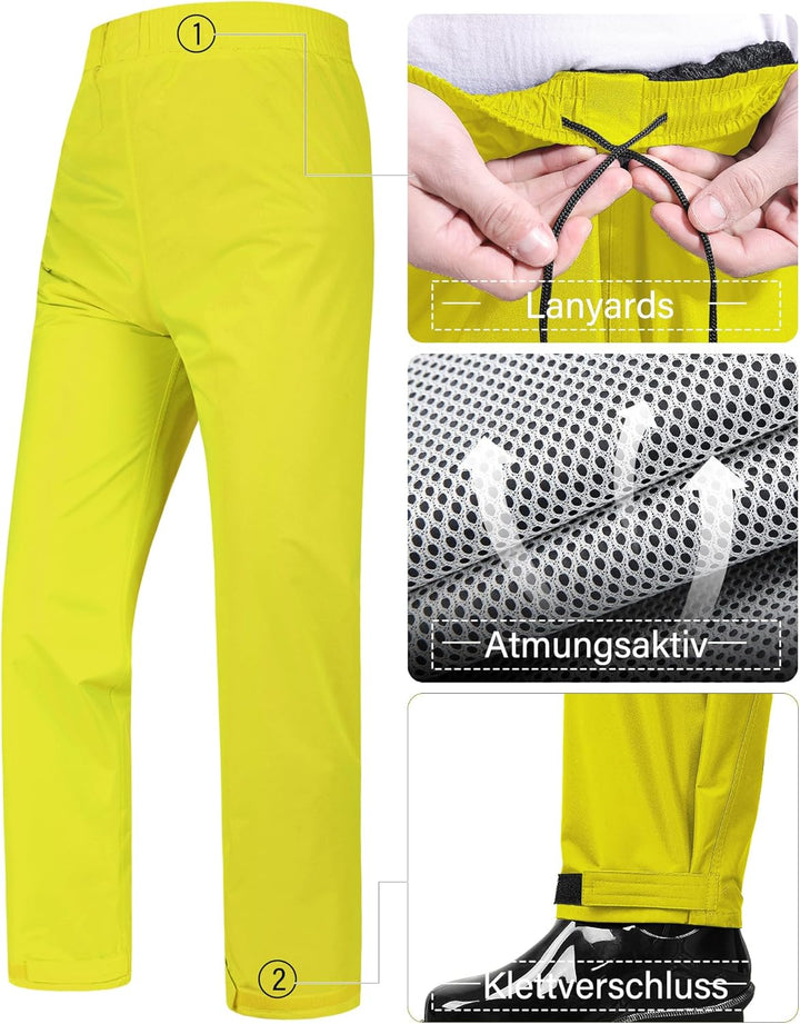 Coutyuyi Herren & Damen Regenanzug Reflektierender 100% Wasserdichter Anzug Outdoor Regenmantel Wind