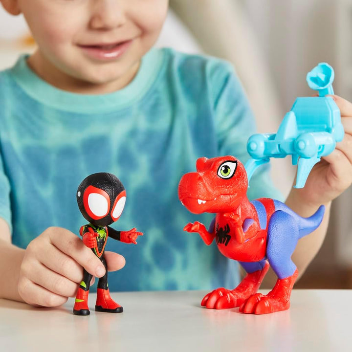 Marvel Spidey und Seine Super-Freunde Dino-Webs Spidey-Rex & Miles „Spin“ Morales Spider-Man Action-