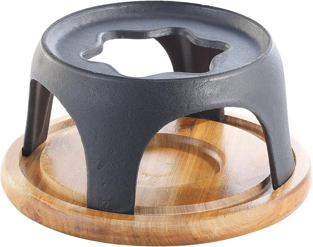 Rosenstein & Söhne Fondue Set: Käsefondue-Set aus emailliertem Gusseisen, Ø16 cm (Käsefondue
