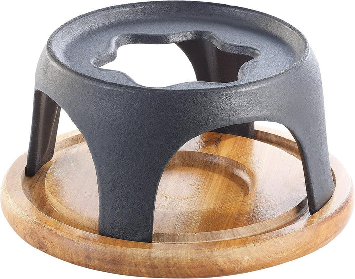 Rosenstein & Söhne Fondue Set: Käsefondue-Set aus emailliertem Gusseisen, Ø16 cm (Käsefondue
