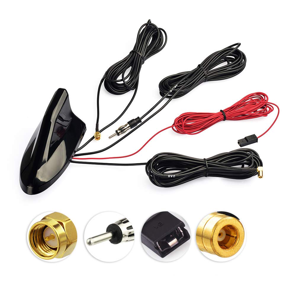 Eightwood DAB/DAB+ Antenne Autoradio Antennensplitter AM/FM GPS Dachantenne Signal Amplifier Von KFZ