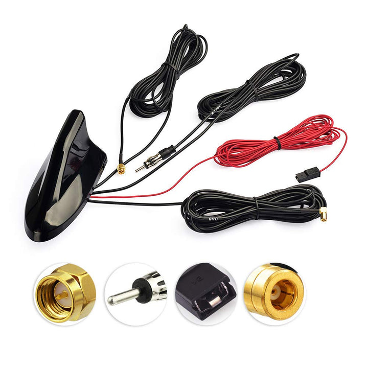 Eightwood DAB/DAB+ Antenne Autoradio Antennensplitter AM/FM GPS Dachantenne Signal Amplifier Von KFZ