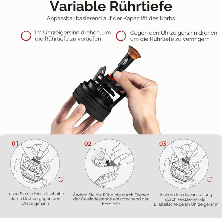 IKAPE Espresso Coffee V3 WDT Werkzeug, 54-mm-Rührlöffel, ausgestattet mit 8-Nadel-Rührlöffel, Einste