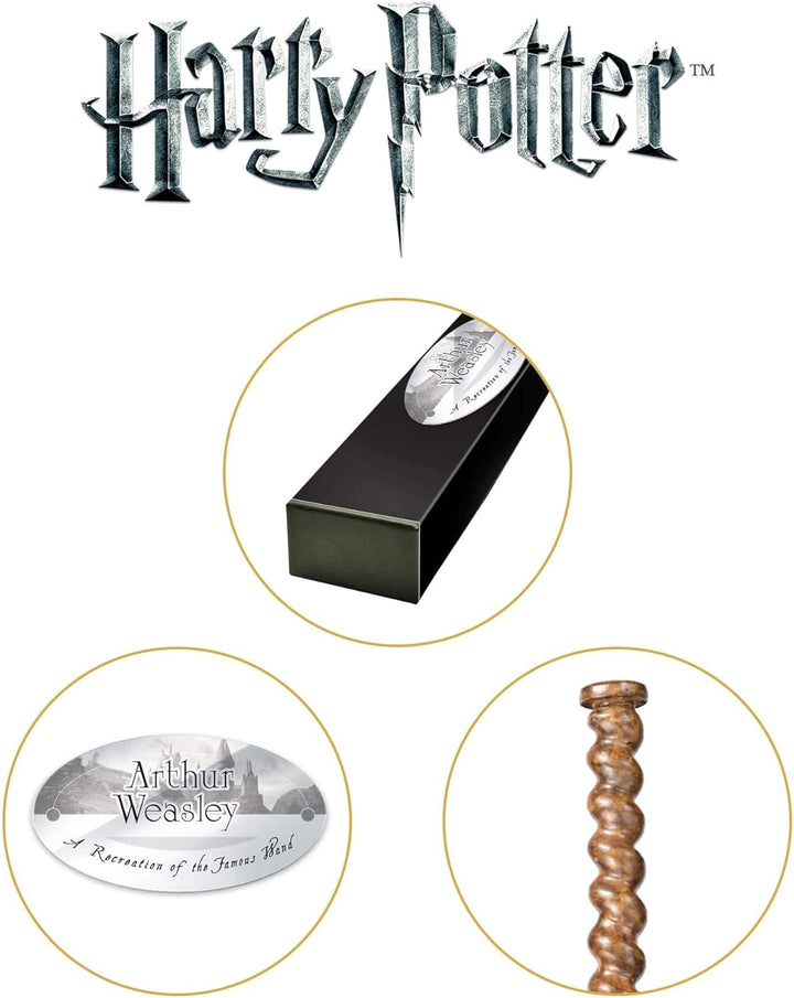 The Noble Collection - Arthur Weasley Character Wand - 16in (40cm) Wizarding World Wand with Name Ta