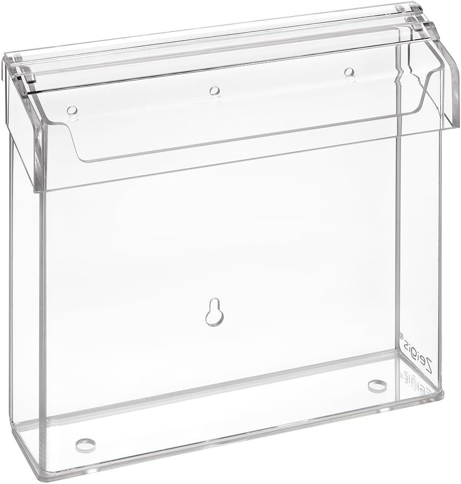 Prospektbox/Prospekthalter/Flyerhalter für Prospekte 21x21cm, wetterfest, für Aussen, mit Deckel, au