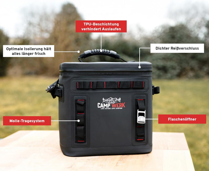 CAMPWERK 25L Kühltasche – Wasserdicht, isoliert & robust – Perfekt für Camping, Outdoor & Picknick