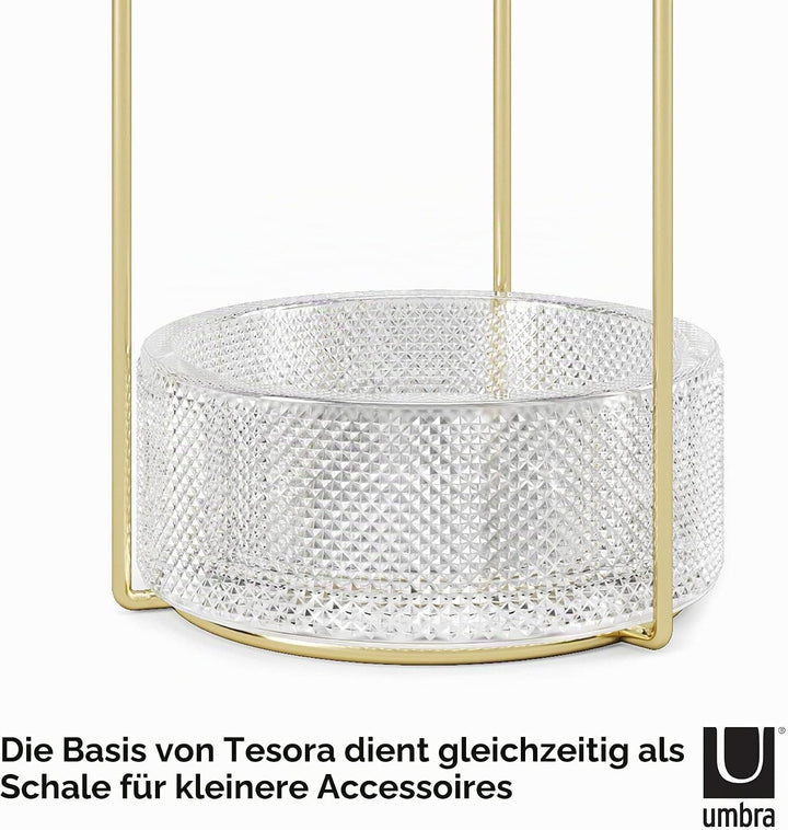 Umbra Tesora Schmuckbaum – Hoher Schmuckständer für Ketten mit integrierter Glas Schmuckablage für R