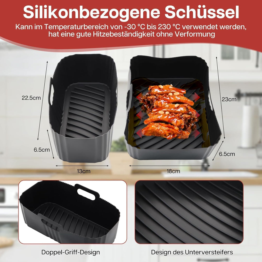 Airfryer Zubehör für Philips Dual Basket Airfryer 3000/5000 Serie 9L Food Grade Airfryer Silikonform