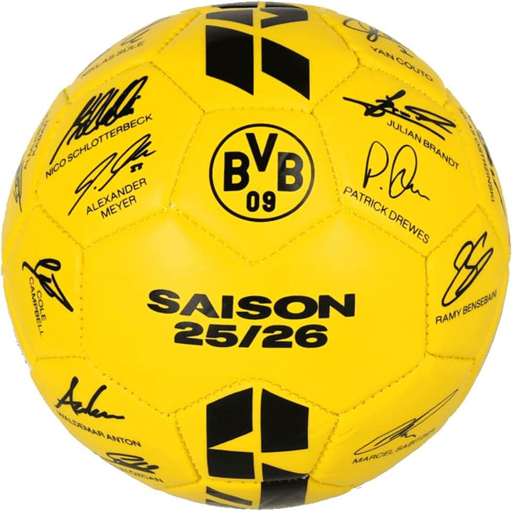 Borussia Dortmund BVB Unterschriftenball 2025/26, signiert, gelb, Grösse 1
