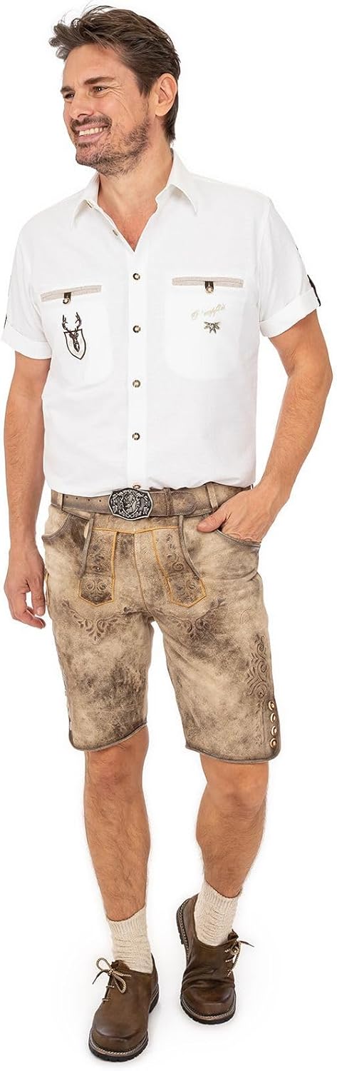 Maddox Herren Lederhose Ronn 46 Antik - Birke, 46 Antik - Birke
