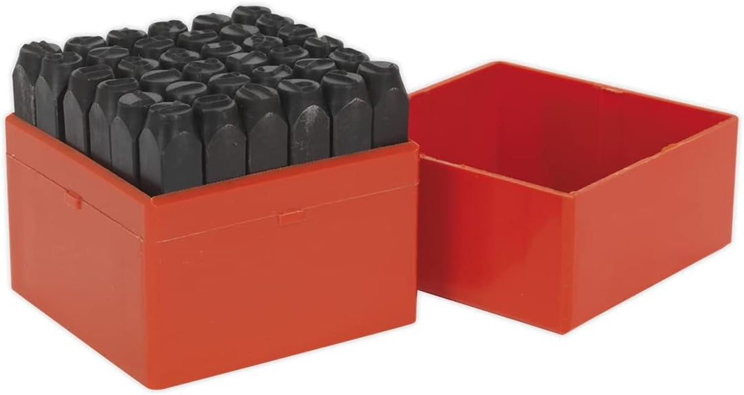 SEALEY ak8298 Buchstabe & Anzahl Punch Set Stanzen 10 mm 10 mm Rot, 10 mm Rot