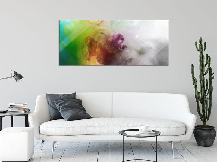 Glasbild Panorama | Wandbild aus Echtglas | mystisch verfärbte Wirbel | 120x50 cm | inkl. Aufhängung