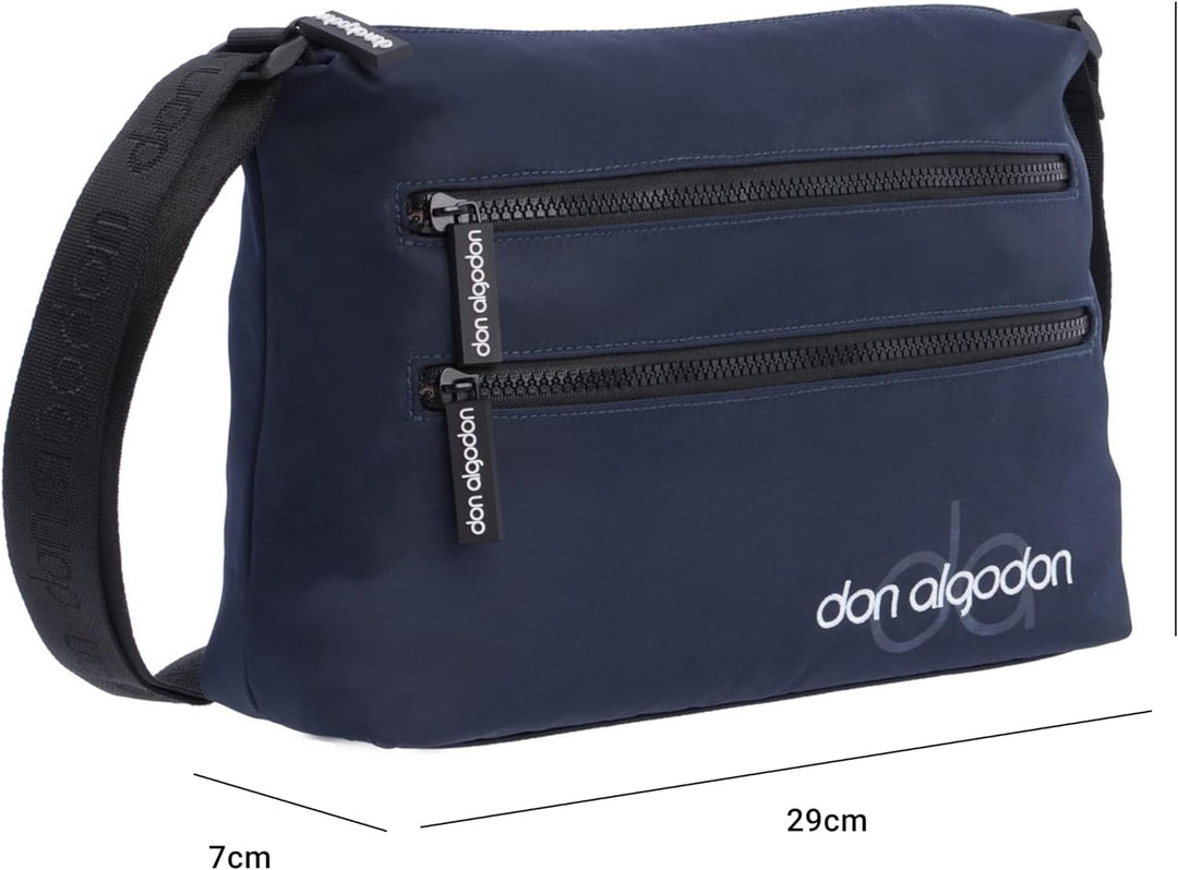 DON ALGODON Damen Zita Umhängetaschen, 30 x 9.5 x 19 cm Marineblau, Marineblau