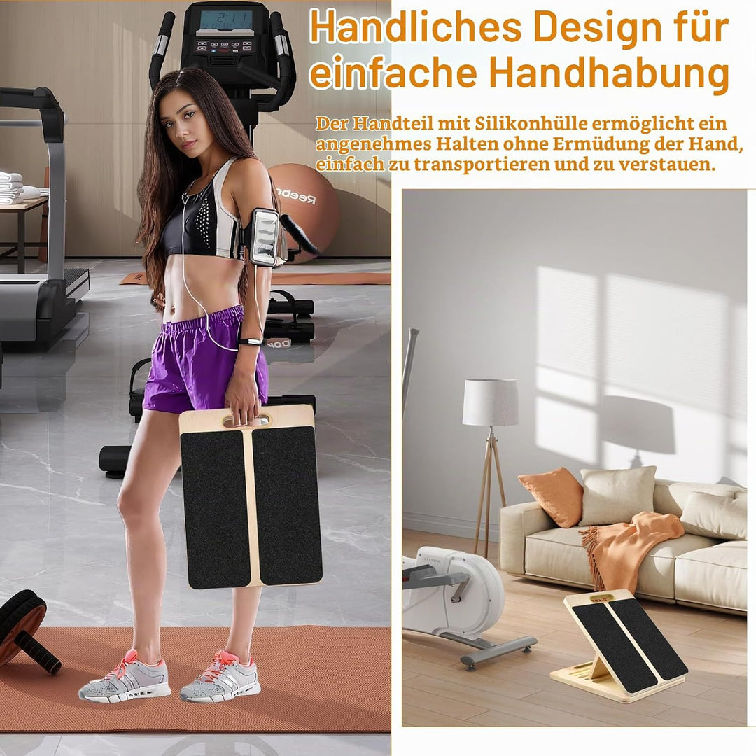 Portable Wooden Slant Board, Balance Board aus Holz für Waden-Stretching &amp; Physiotherapie, Einstellb