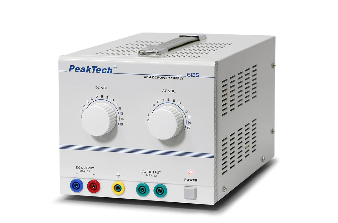 PeakTech DC AC Labornetzteil - Labornetzgerät 1-15V / 5A, linear, 1 Stück, P