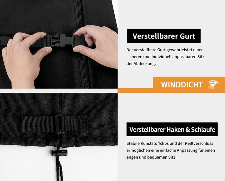 Dokon Sonnenschirm Schutzhülle Wasserdicht, Sonnenschirm Hülle bis 250cm Ø Gartenschirm, Winterfest