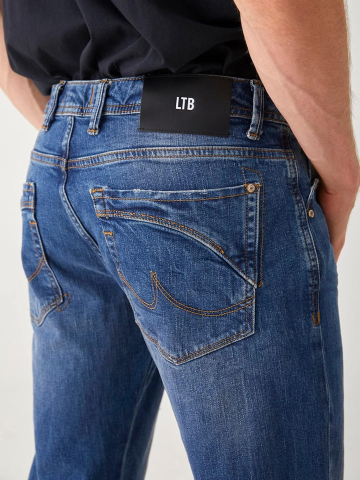 LTB Roden Herren Bootcut Fit Jeans W28 - W48 Low-Waist Stretch Jeanshose Blau 29W / 34L Dark Blue, 2