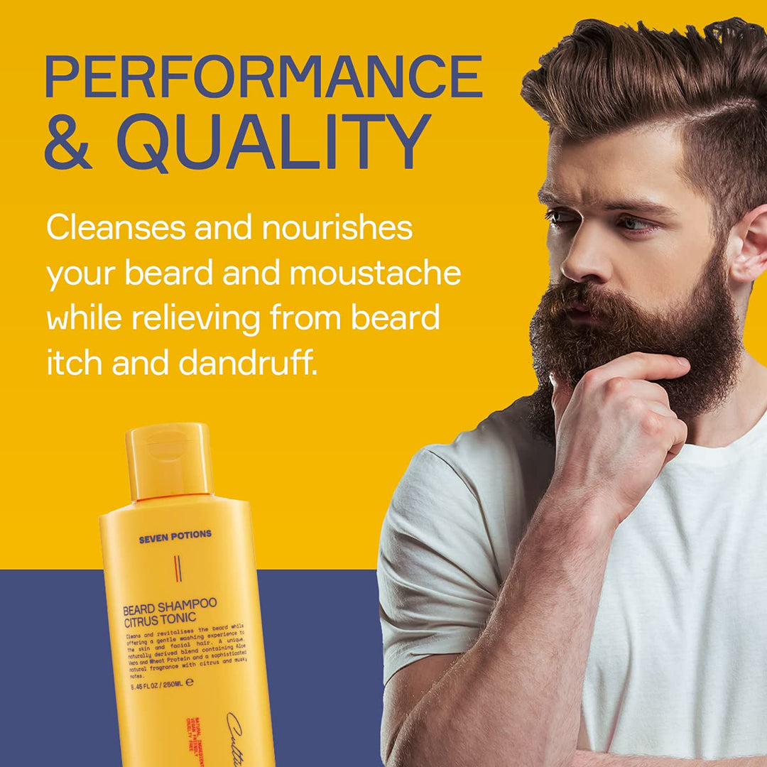 Seven Potions Bart-Shampoo für Männer - Sanfte, reinigende Bartreinigung für einen sauberen Bart ohn