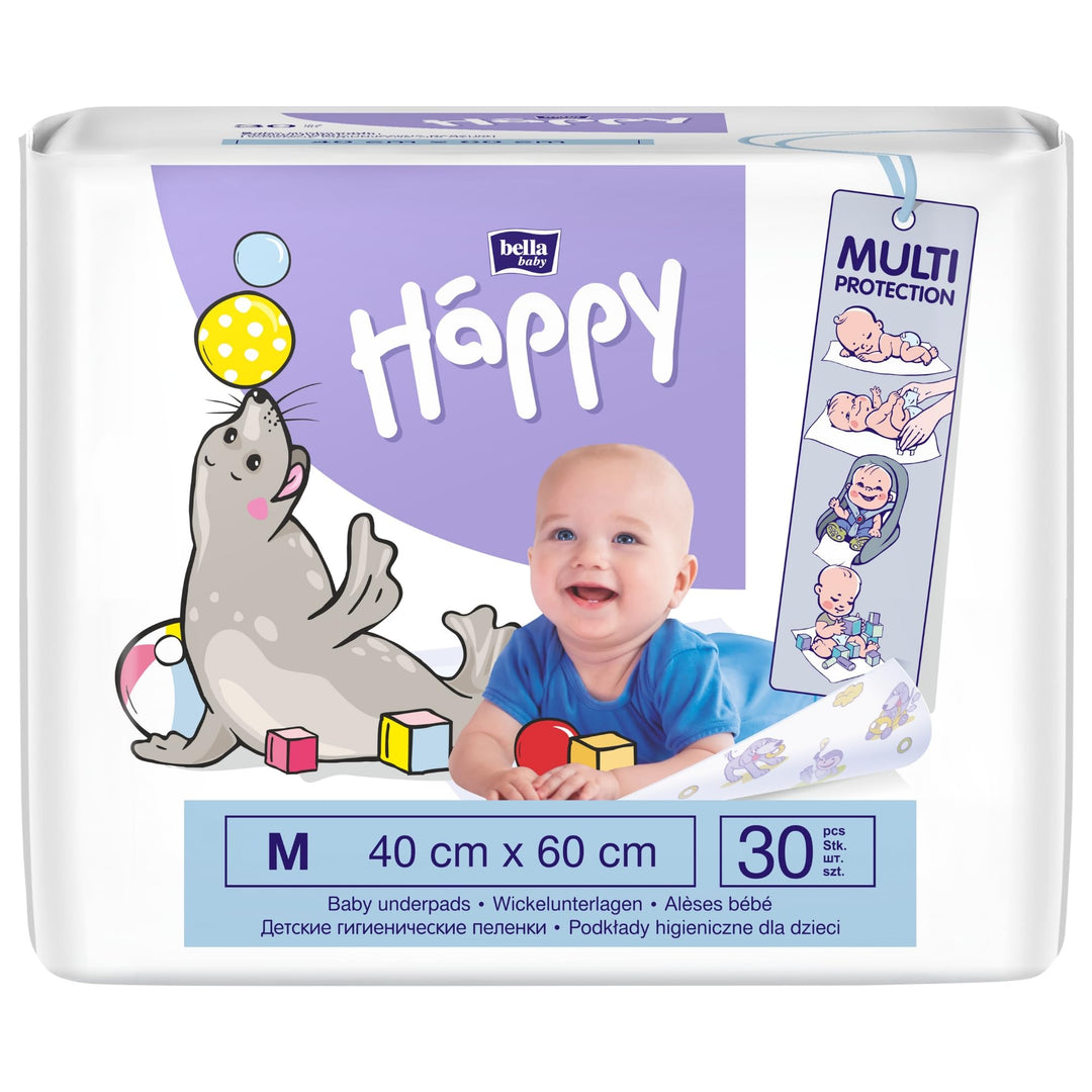 bella baby Happy Wickelunterlagen 40x60 cm ideal für unterwegs (2x30 Stück) 40x60 cm im 2er Pack, 40