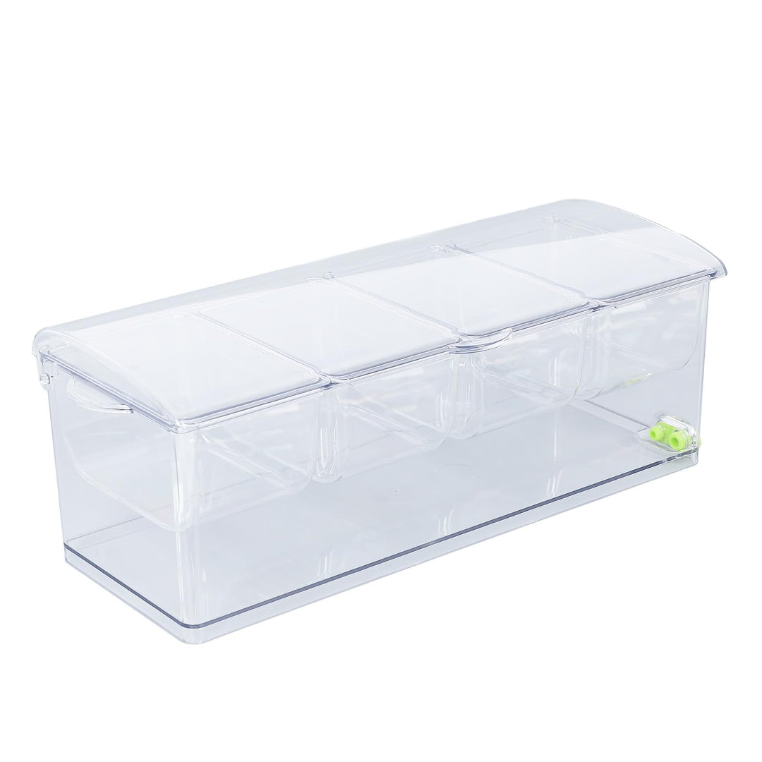 Eisgekühlter Gewürzbehälter, Transparenter Saucenbehälter, Serviertablett aus Kunststoff, Aufbewahru