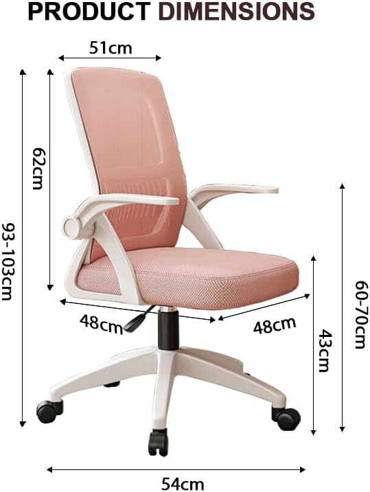 Bürostuhl,Ergonomischer Drehstuhl mit Atmungsaktiver Mesh-Rückenlehne,360°DrehstuhlHochk,lappbaren A