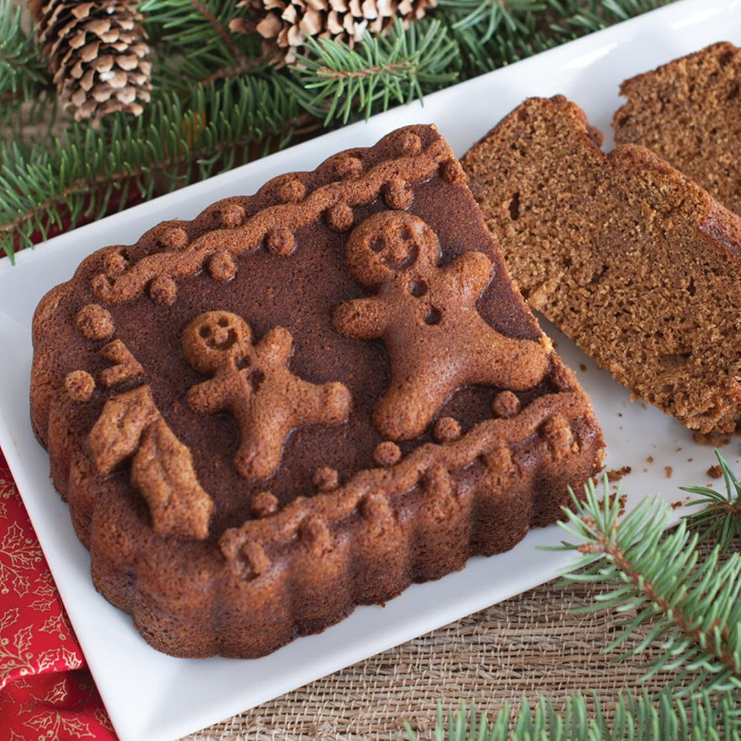 NordicWare Platinum Collection Zugpfanne Gingerbreat Family - Brotpfanne silber/schwarz, Gingerbreat