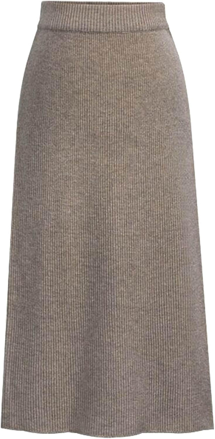 Generisch 2025 mittellanger Wollrock Dicker Rock Real 12 (Khaki S)