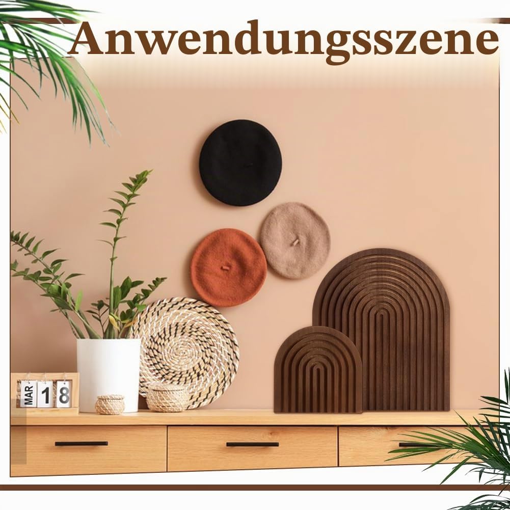 MAYJOYDIY 2 Stück Regenbogen Schneidebrett aus Holz Boho Raumdekor Serviertabletts Regenbogen Schaut