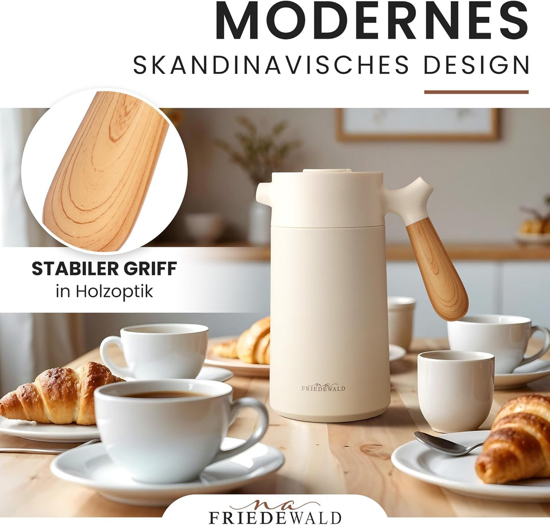 NA FRIEDEWALD French Press | Kaffeebereiter | Französische Kaffeepresse | Coffee Press | 1L Thermo K