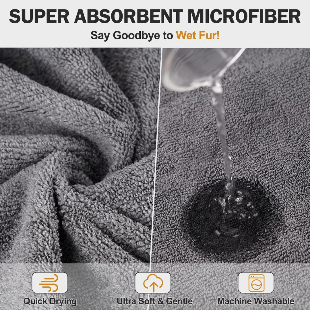 HezzLuv Bademantel Für Hunde, Hundebademantel Aus Mikrofaser Für Mittlere Und Grosse Hunde, Saugfähi