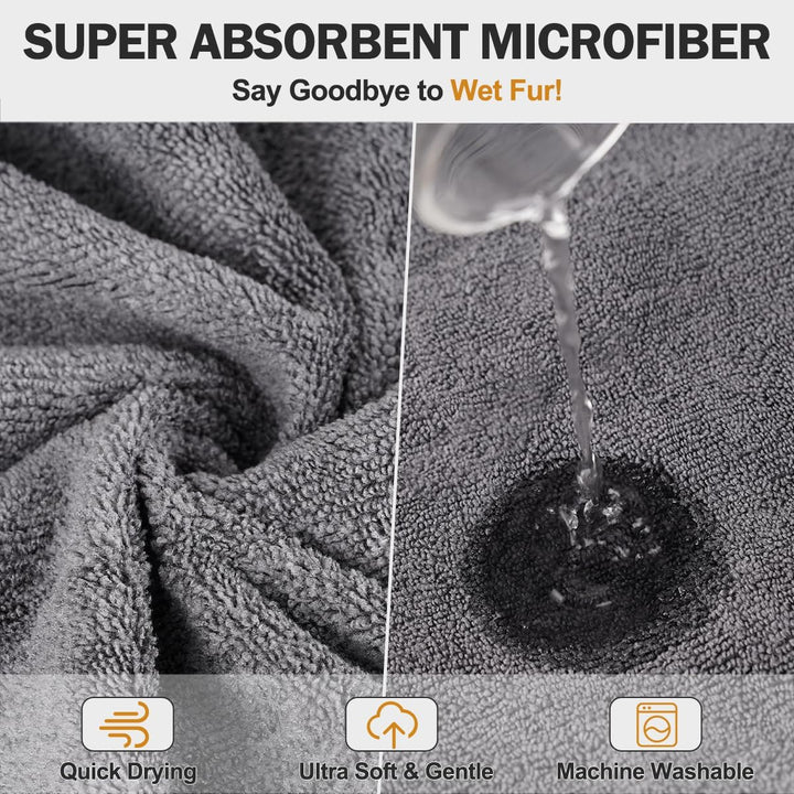 HezzLuv Bademantel Für Hunde, Hundebademantel Aus Mikrofaser Für Mittlere Und Grosse Hunde, Saugfähi