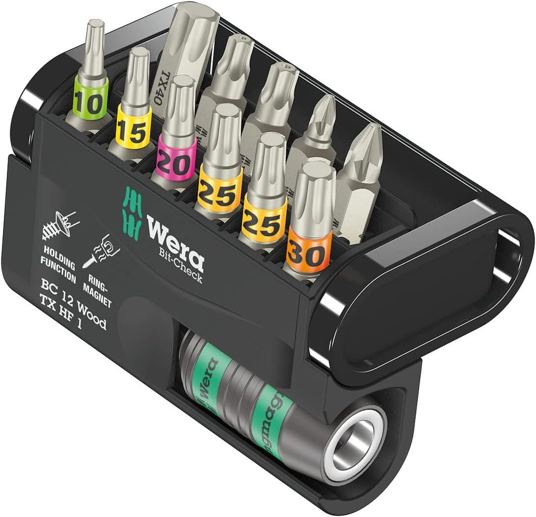 Wera - 05057435001 - Bit Sortiment, Bit-Check 12 Wood TX HF 1, 12-teilig