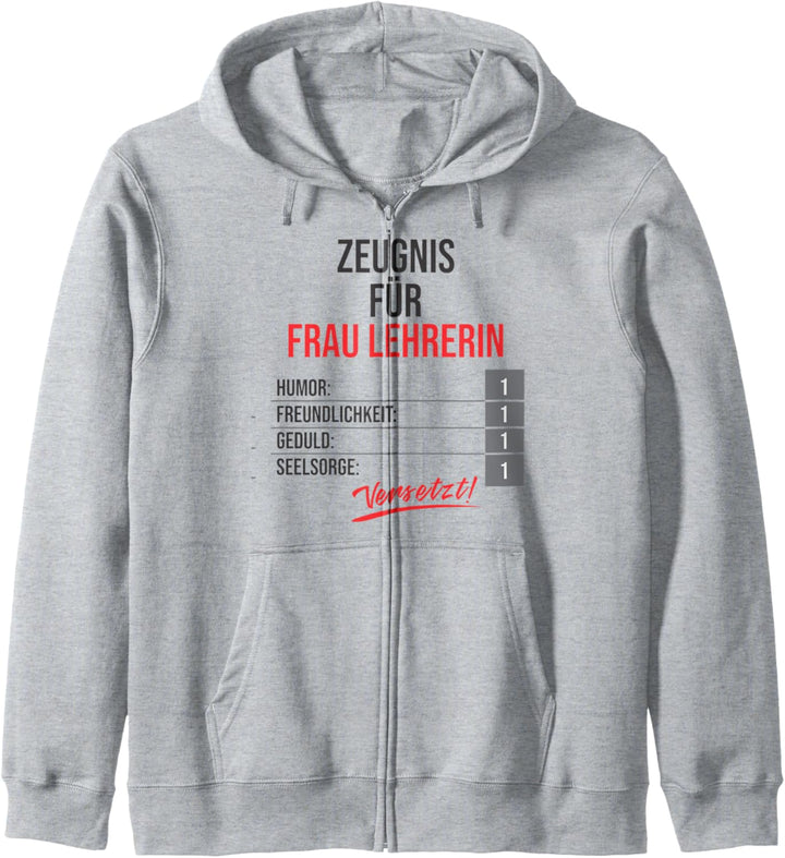Abschiedsgeschenk mit Zeugniss für Lehrerin Kapuzenjacke