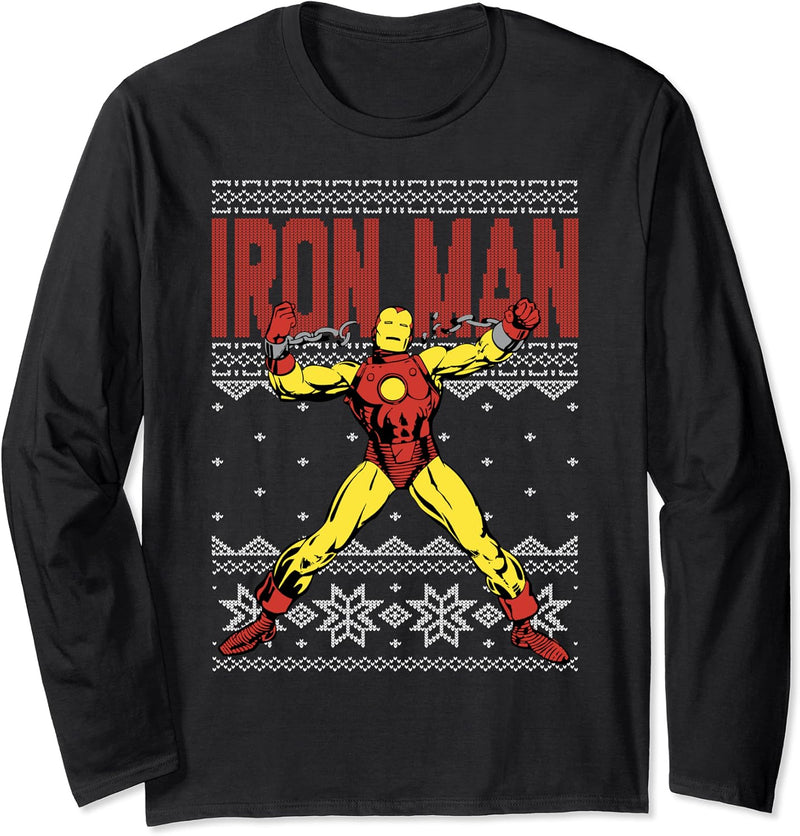 Marvel Iron Man Retro Ugly Weihnachten Langarmshirt