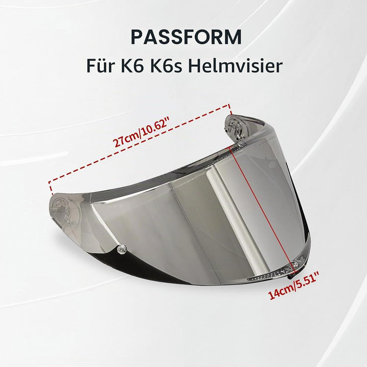 PSLER Helmvisier für K6 K6s - Helmgesichtsschutz Getöntes Visier Motorradhelm Zubehör Ersatz für K6