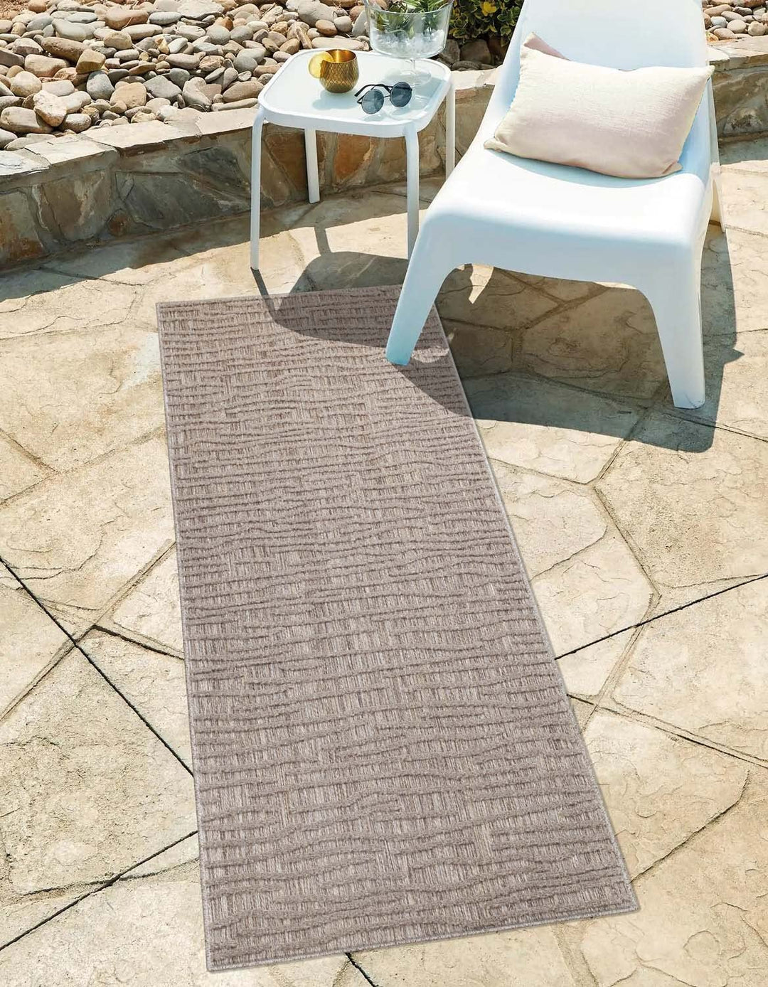 In-& Outdoor Teppich - Läufer 80x250 cm - für Innen-& Aussenbereich - Wetterfest Balkon-Teppich, Ter