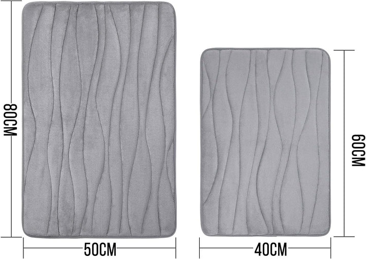 Homaxy Badematten Set 2 teilig Memory Foam Saugfähige Badteppich Set rutschfeste Waschbar Badvorlege