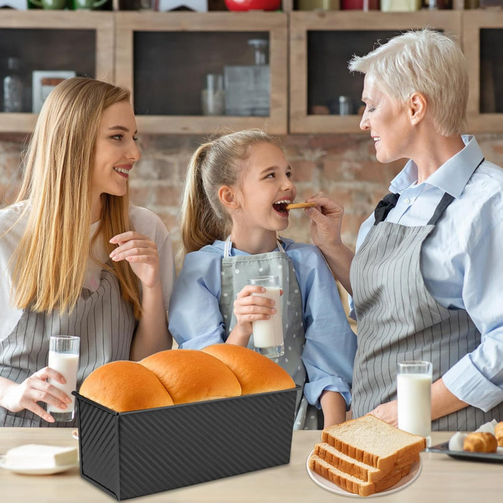 Toastbrot Backform 1000g, Antihaft Pullman Kastenform mit Deckel, Rechteckige Brotbackform aus Carbo
