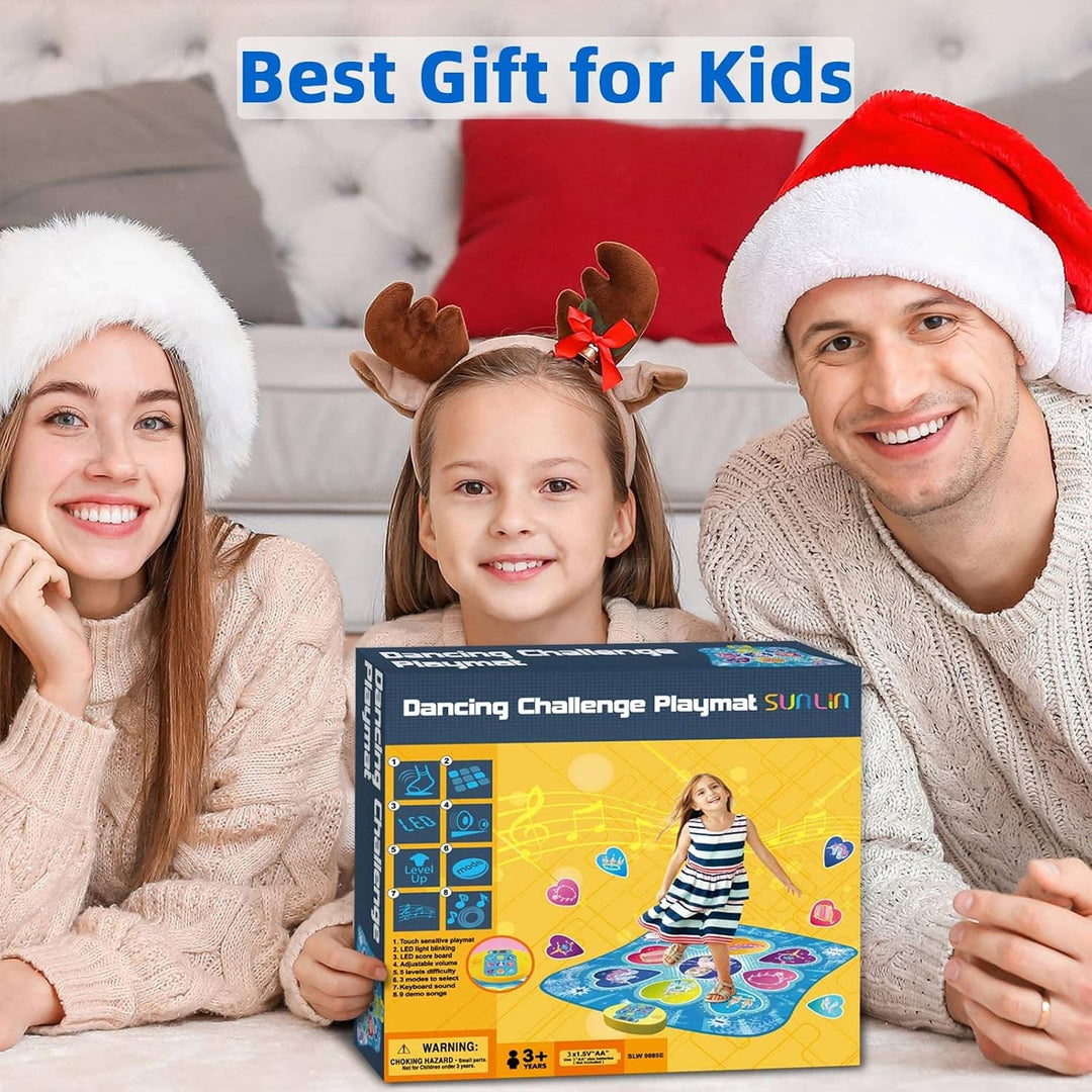 SUNLIN Tanzmatte, Spielzeug Geschenk für Mädchen von 3 4 5 6 Jahren, Frozen Thema mit 7 Spielmodi, 5