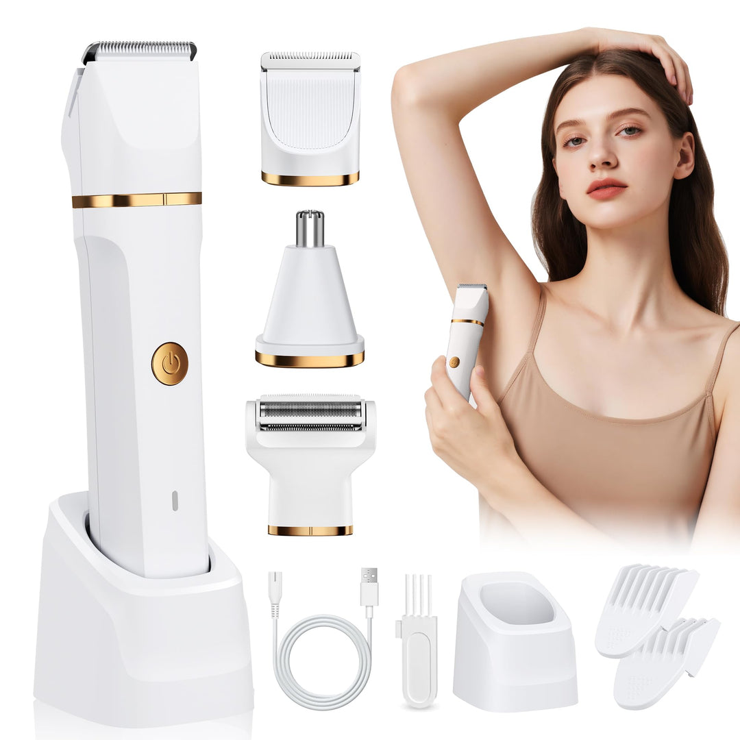Damenrasierer für Damen, 3-in-1, Bikini-Trimmer IPX7, wasserdicht, Nasentrimmer, wiederaufladbar, Sc