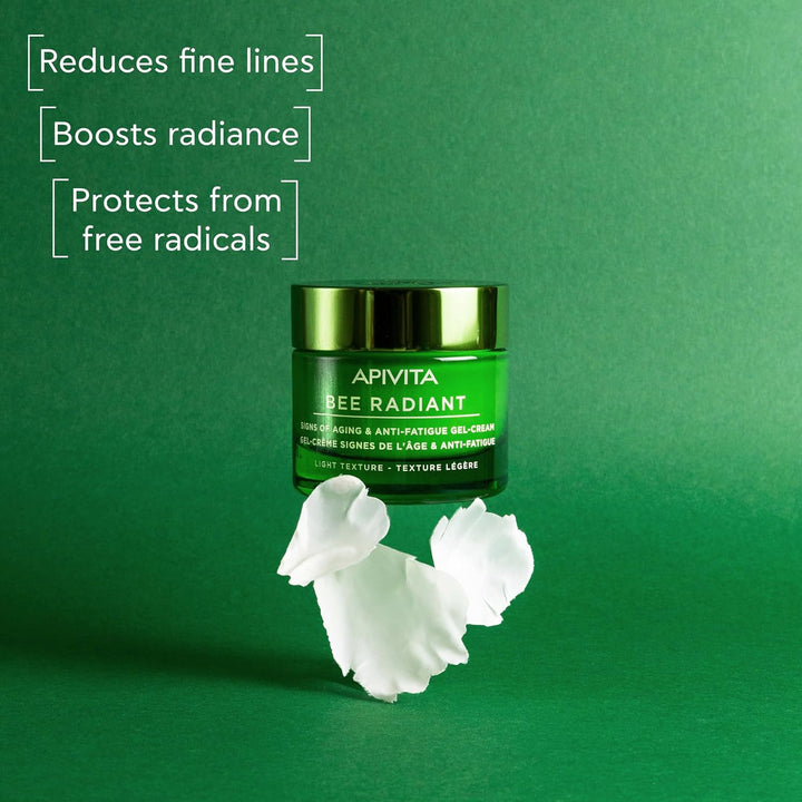 Apivita, Bee Radiant Signs of Aging und Anti Fatigue Gel Cream Light Texture, 50 ml W84" x L84"(214c