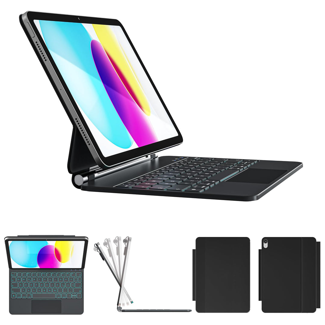 Hülle mit Tastatur für iPad 11. Generation (A16, 2025)/10. Generation, Magic Keyboard mit 11-Farben