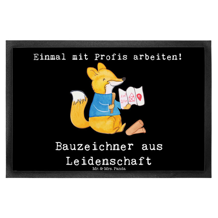 Mr. &amp; Mrs. Panda 40 x 60 cm Fussmatte Bauzeichner aus Leidenschaft - Geschenk, Schmutzfangmatte, Arb