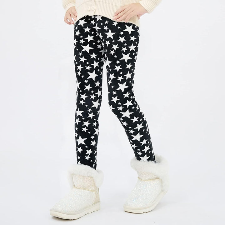 Auranso Thermo Leggings Mädchen Kinder Gefütterte Thermoleggings Winter Warme,2er-Pack 110-116 Liebe