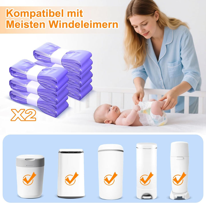 12 Stück Windeleimer Nachfüllkassetten, 4.5M Nachfüllkassetten windeleimer kompatibel mit AngelCare,